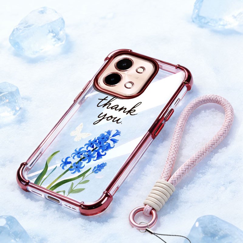 Ốp Lưng YBD Cho Vivo Y05 Y11D Y21 Y11 Y36 Y27 Y27S 5G 4G Chống Rơi Vỏ Cao Cấp Hoa oải Hương Tulip