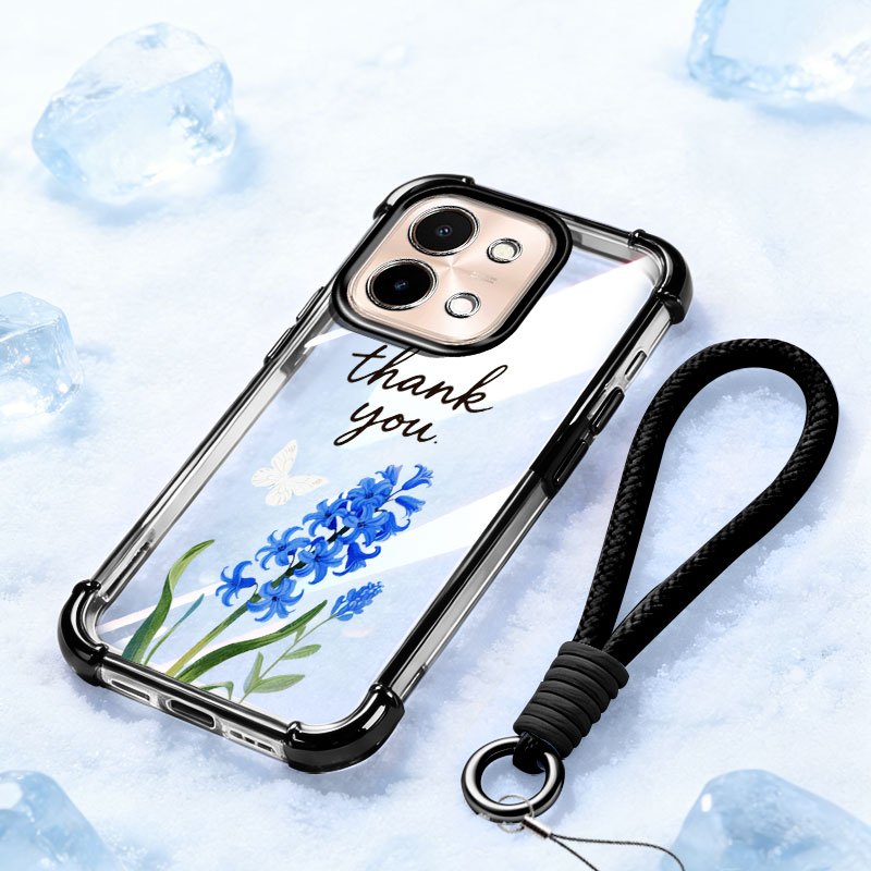 Ốp Lưng YBD Cho Vivo Y05 Y11D Y21 Y11 Y36 Y27 Y27S 5G 4G Chống Rơi Vỏ Cao Cấp Hoa oải Hương Tulip