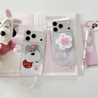 IPhone 17 Pro Max Flower dog stand pattern TPU Chất liệu IMD process phone case