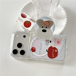 IPhone 17 Pro Max Flower dog stand pattern TPU Chất liệu IMD process phone case