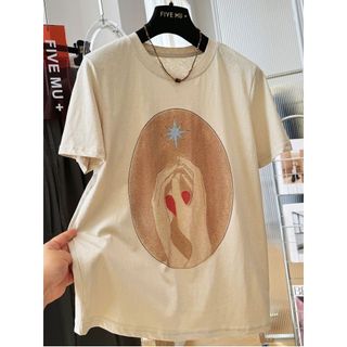 Áo Thun Nữ Cotton 100%, Cổ Tròn, In Hình Hoạt Hình, Tay Ngắn