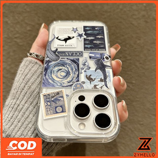Thích hợp cho OPPO Reno16F 16Pro 15F 15ProMax 14F 14Pro 13F 13Pro 12F 12Pro 11F 11Pro 10Pro 8T 8Z 7Z Reno8 Reno5 Reno4 Điện thoại TPU hấp thụ sốc xoáy cá mập đại dương thời trang