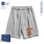Quần short thường ngày màu xám dành cho trẻ em NASA Phim hoạt hình mùa hè 2026 Puppy Paws Họa tiết bé trai bé gái Đáy thoáng khí