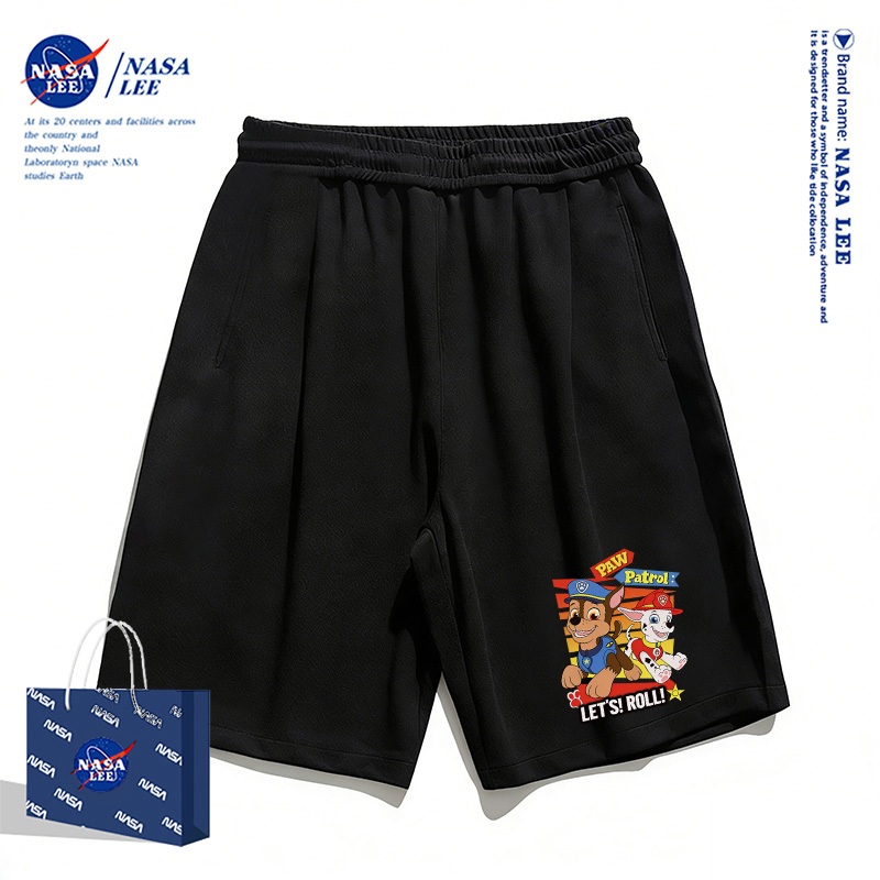 [Giao hàng trong ngày] Quần short thường ngày màu xám dành cho trẻ em NASA Phim hoạt hình mùa hè 2026 Puppy Paws Họa tiết bé trai bé gái Đáy thoáng khí