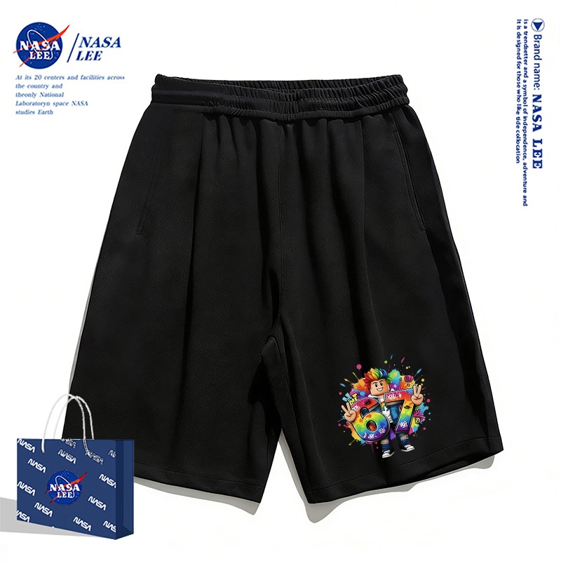 [Giao hàng trong ngày] Quần short thông thường màu xám cho trẻ em NASA Phim hoạt hình mùa hè 2026 67 họa tiết Bé trai Bé gái Đáy thoáng khí