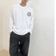 Áo thun dài tay Unisex in Logo chữ, Đen trắng cổ điển
