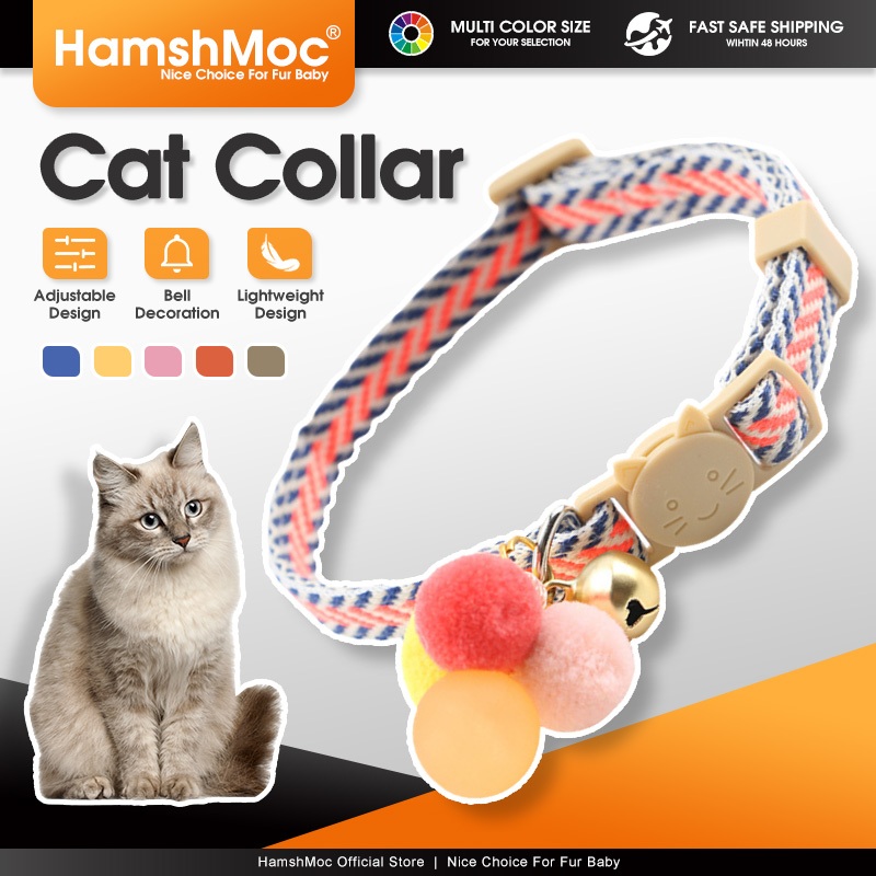 HamshMoc An Toàn Ly Khai Cổ Mèo Để Phát Hành Nhanh Với Chuông Dạ Quang Bóng Mềm Có Thể Điều Chỉnh Thú Cưng Mèo Con Vòng Cổ Vòng Cổ
