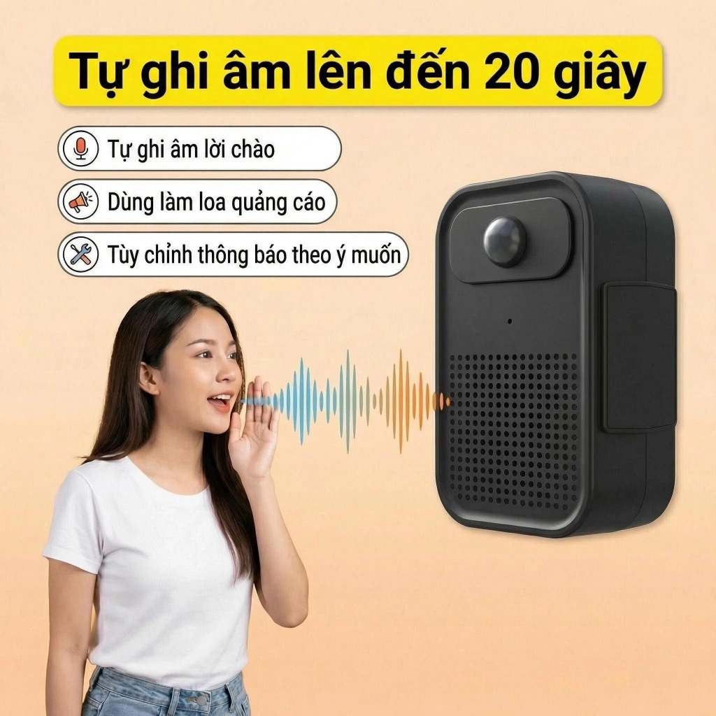 Chuông cửa được chào đón, Chuông cửa cảm biến tự động, Cài đặt yêu thích tùy chỉnh, Có thể được tùy chỉnh bằng giọng nói