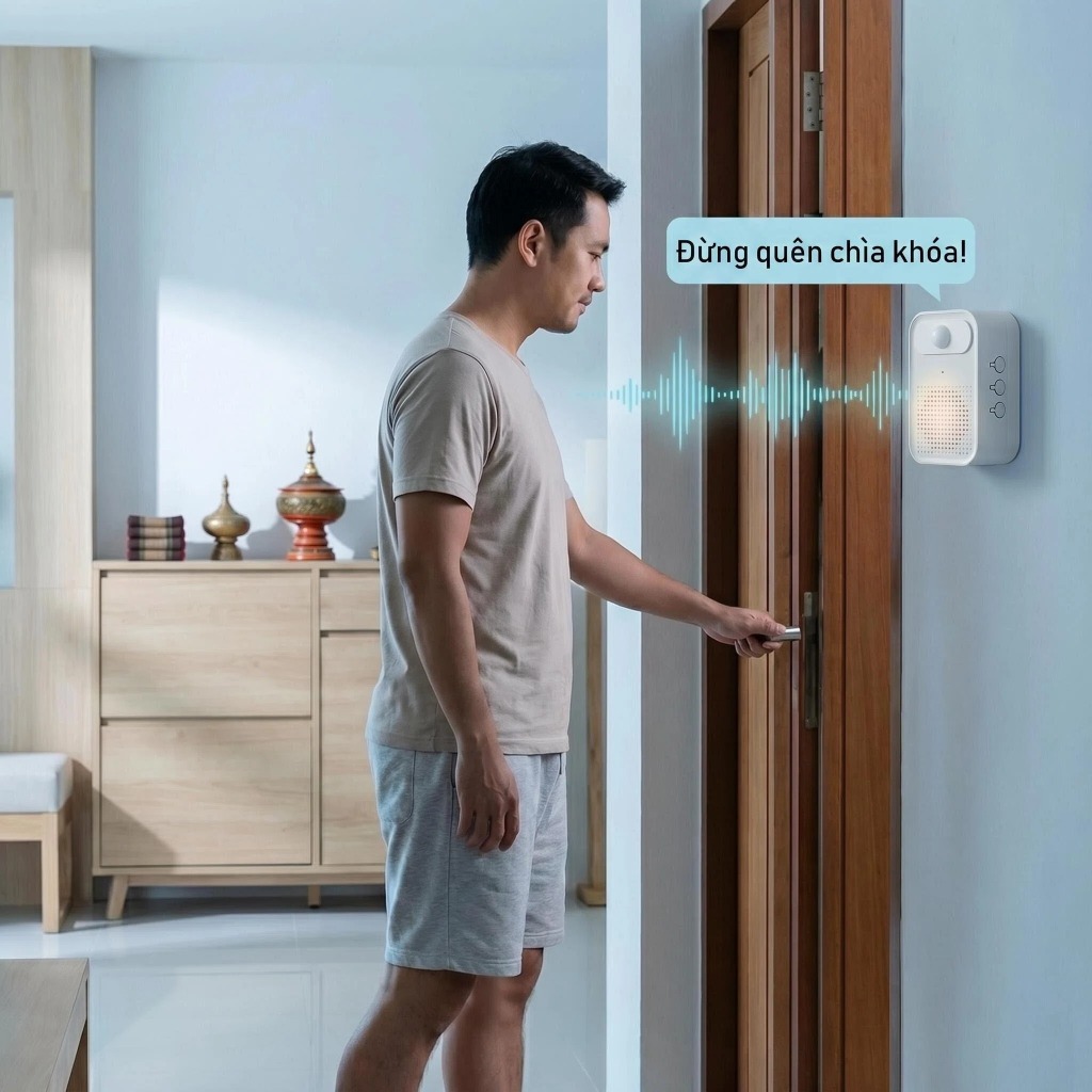 Chuông cửa được chào đón, Chuông cửa cảm biến tự động, Cài đặt yêu thích tùy chỉnh, Có thể được tùy chỉnh bằng giọng nói