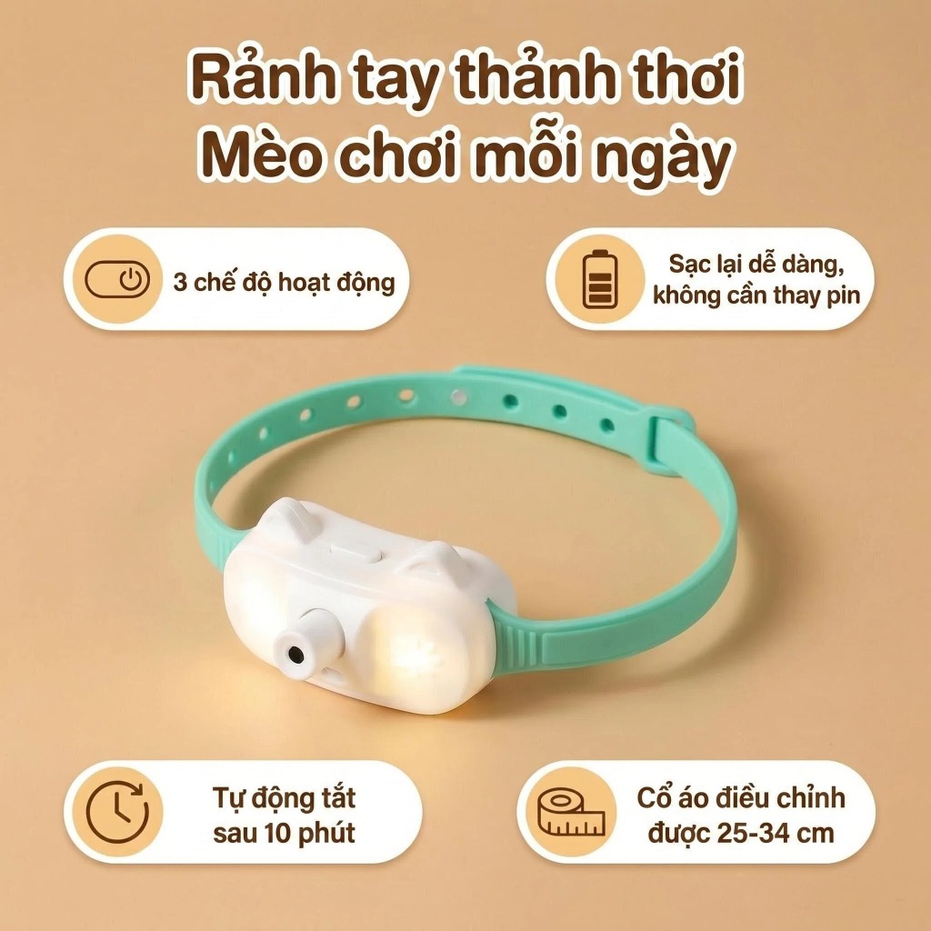 Đồ chơi Laser cho thú cưng, Mặt dây chuyền cổ có đèn, Thích hợp cho mèo chơi