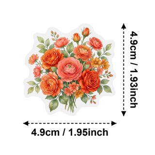 Bộ 50 Trong Suốt Retro Hoa Hồng Miếng Dán Trang Trí Máy Tính Chống Thấm Nước PET Miếng Dán Đồ Chơi Trẻ Em