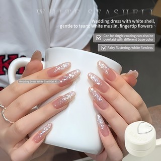 ANNIES Wedding White Shell Gel 5g Sơn móng tay Sequined Shell Làm móng tay