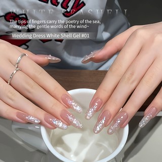 ANNIES Wedding White Shell Gel 5g Sơn móng tay Sequined Shell Làm móng tay
