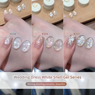 ANNIES Wedding White Shell Gel 5g Sơn móng tay Sequined Shell Làm móng tay