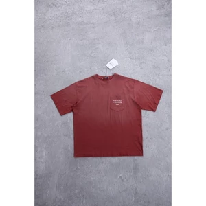 Áo thun ngắn tay Unisex có túi in Logo, rách & thổi cát