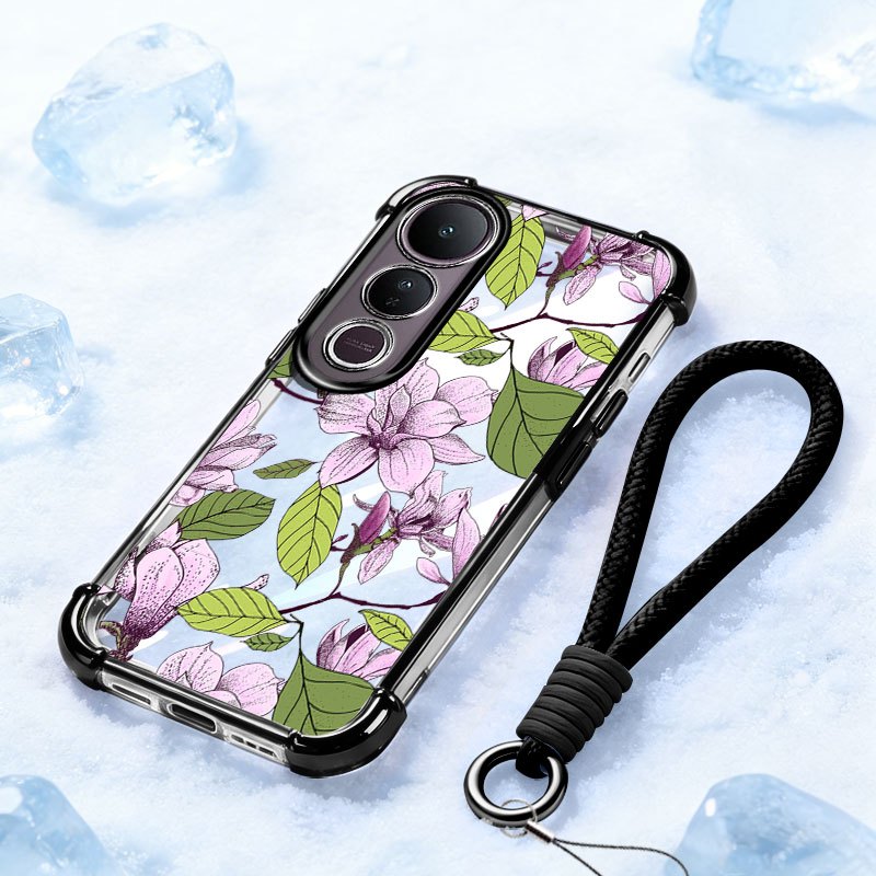 Ốp Lưng YBD Cho Vivo V60 Lite V60E Y100 Y200 Y300 V40 Lite V50 Lite V50E V40 Pro Chống Rơi Vỏ Cao Cấp Ánh Sáng Sang Trọng Màu Tím Toned Hoa
