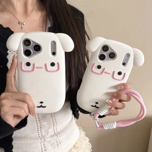 Thích hợp cho iPhone 17Promax 16Pro 15 14 13 Silicone Kính Puppy Soft Case
