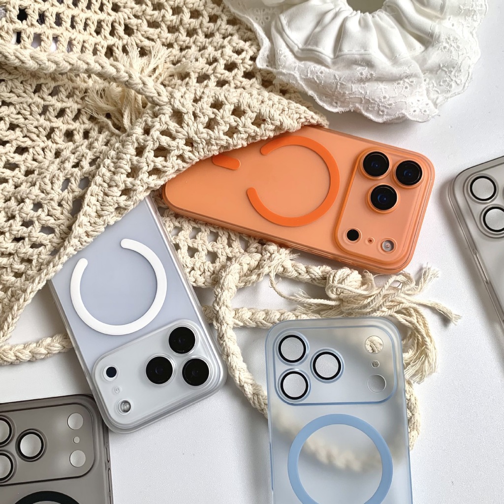Ốp điện thoại iPhone17ProMAX áp dụng từ tính siêu mỏng Apple 16 Skin Feel Frosted with Lens Film Protection Case