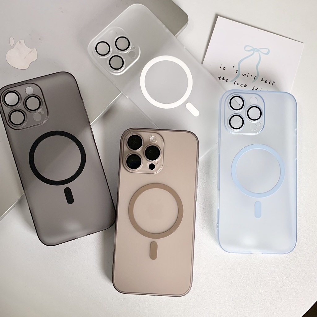 Ốp điện thoại iPhone17ProMAX áp dụng từ tính siêu mỏng Apple 16 Skin Feel Frosted with Lens Film Protection Case