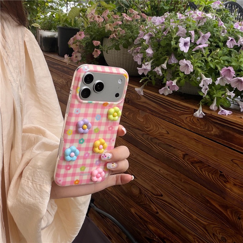 IPhone 17 Pro Max Họa tiết hoa màu ba chiều Chất liệu TPU Vỏ điện thoại xử lý IMD