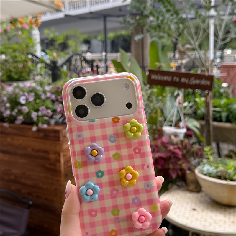 IPhone 17 Pro Max Họa tiết hoa màu ba chiều Chất liệu TPU Vỏ điện thoại xử lý IMD