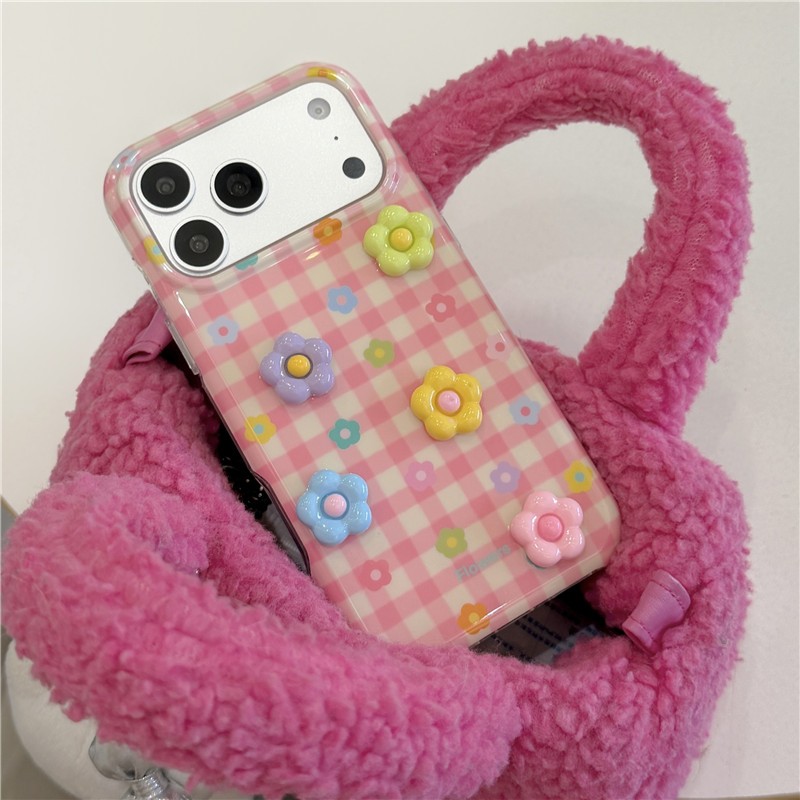 IPhone 17 Pro Max Họa tiết hoa màu ba chiều Chất liệu TPU Vỏ điện thoại xử lý IMD