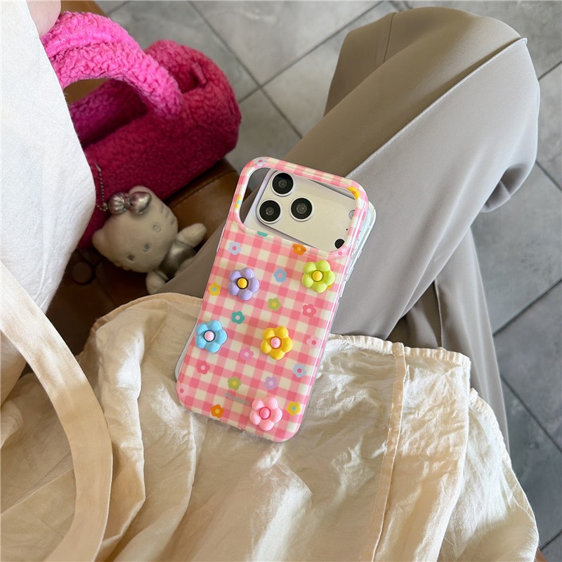 IPhone 17 Pro Max Họa tiết hoa màu ba chiều Chất liệu TPU Vỏ điện thoại xử lý IMD
