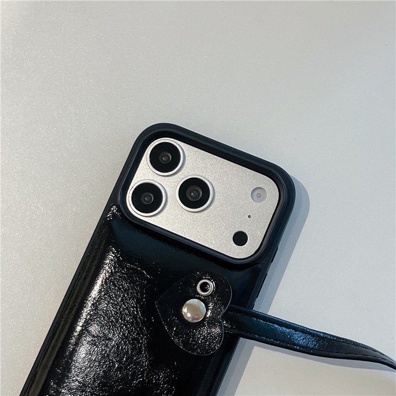 Ốp điện thoại PU họa tiết túi màu trơn cho iPhone 17 Pro Max