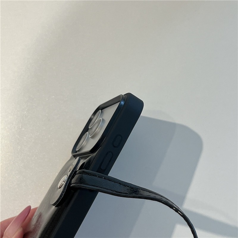 Ốp điện thoại PU họa tiết túi màu trơn cho iPhone 17 Pro Max