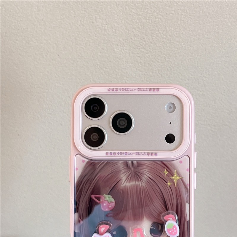 IPhone 17 Pro Max Họa tiết cô gái Truyện tranh Nhúng trong vỏ điện thoại chất liệu keo