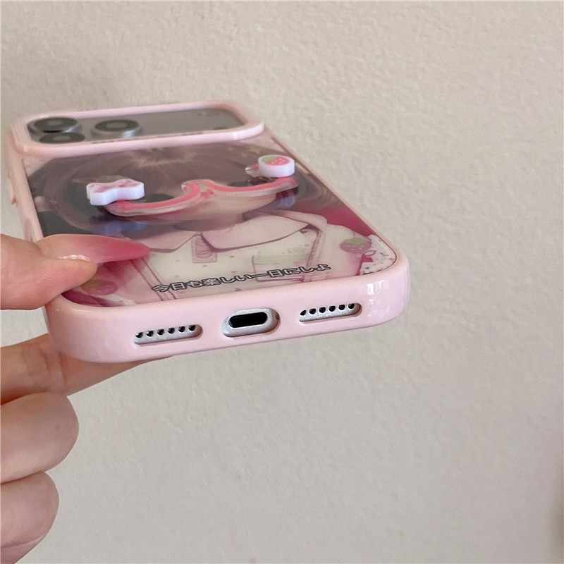 IPhone 17 Pro Max Họa tiết cô gái Truyện tranh Nhúng trong vỏ điện thoại chất liệu keo
