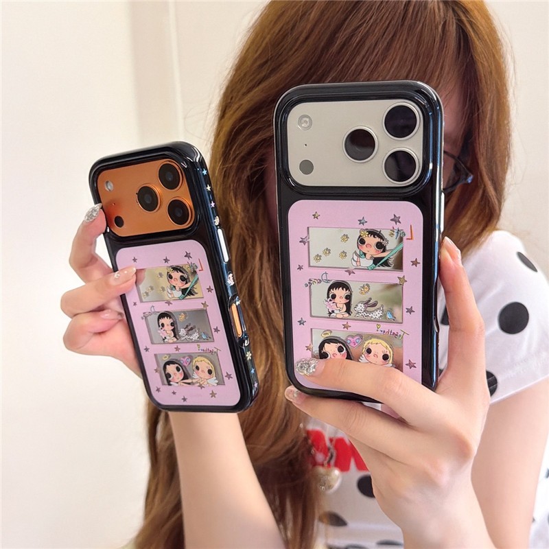 Ốp điện thoại chất liệu Acrylic họa tiết hoa gái iPhone 17 Pro Max