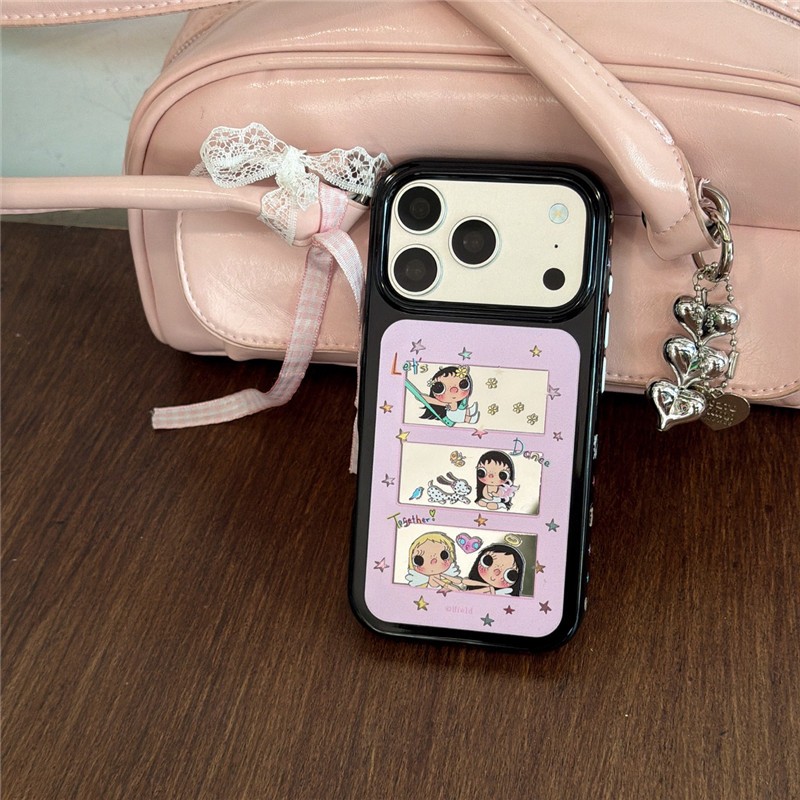 Ốp điện thoại chất liệu Acrylic họa tiết hoa gái iPhone 17 Pro Max