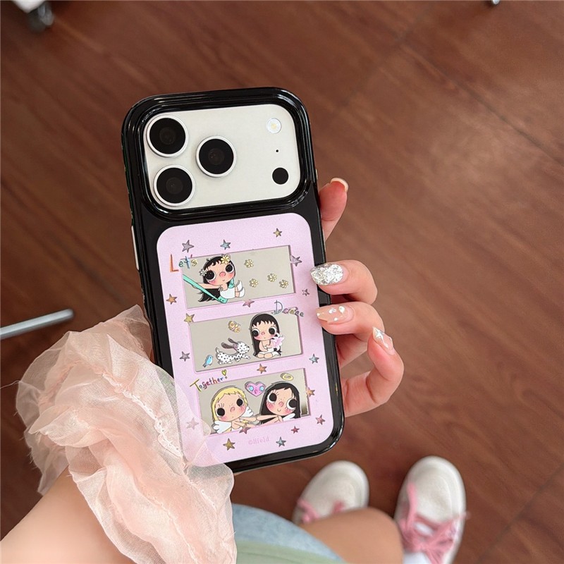 Ốp điện thoại chất liệu Acrylic họa tiết hoa gái iPhone 17 Pro Max
