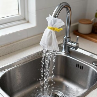 Túi lọc vòi đa năng bồn rửa Kitching – Màn hình lọc nước máy dày có dây đeo buộc, chống văng