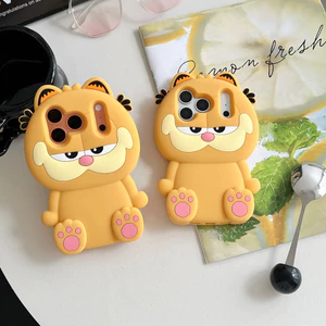 Ốp Lưng Mềm Silicon Garfield Ba Chiều Thích Hợp Cho iPhone 17Promax 16Pro 15Pro 14 13 Vỏ Bảo Vệ