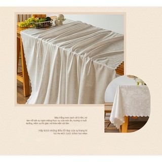 Hàng sẵn có Vận chuyển nhanh 140 * 220cm Khăn trải bàn ren mục vụ Châu Âu Chống bụi Khăn trải bàn thoáng khí Không khí viền sóng màu trơn Tủ lạnh Khăn trải bàn cà phê Cảm giác cao cấp