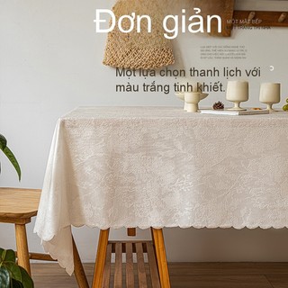 Hàng sẵn có Vận chuyển nhanh 140 * 220cm Khăn trải bàn ren mục vụ Châu Âu Chống bụi Khăn trải bàn thoáng khí Không khí viền sóng màu trơn Tủ lạnh Khăn trải bàn cà phê Cảm giác cao cấp
