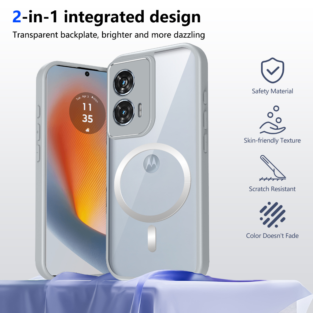 Ốp bảo vệ điện thoại TPU từ tính chống sốc cho Motorola G04 G04S G05 G14 G15 G15 Power G24 G34 G35 G45 4G 5G Vỏ bảo vệ chống sốc Vỏ điện thoại di động