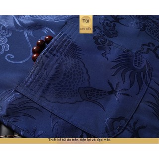 Quần áo nam Ice Silk dành cho dịp Tết Nguyên Đán và mùa xuân hè - Thích hợp cho người cao tuổi và tập thể dục buổi sáng