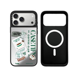 Từ Tính Không Dây Cho iPhone 17 16 15 14 13 Pro Max Plus Câu Lạc Bộ Cà Phê Dễ Thương Gấu Cạnh Đen Bìa Cứng Ốp điện thoại Khắc Logo