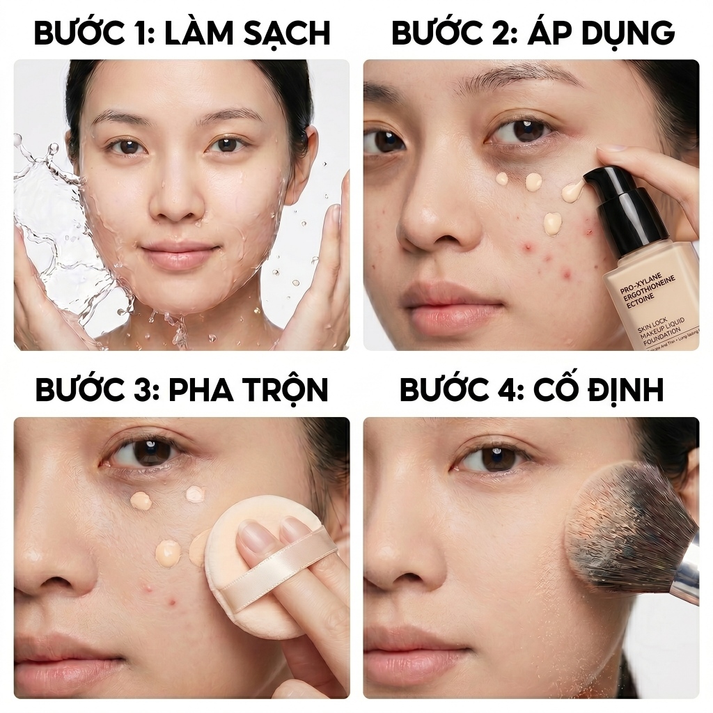 Kem Nền Foundation Che Phủ Lỗ Chân Lông Kiềm Dầu 12h Mỏng Nhẹ Chống Thấm Nước Không Xuống Tông 20ml