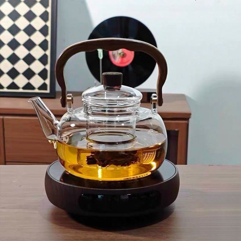 Ấm trà thủy tinh chịu nhiệt độ cao 1.000ml Trà sưởi ấm Tách nước Bộ trà thủy tinh Ấm trà gia đình