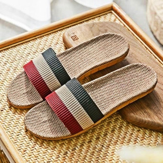 Nhà Vải Lanh Dép Nữ Mùa Hè Cặp Đôi Hộ Gia Đình Trong Nhà Văn Phòng Mùa Hè Hộ Gia Đình Vải Dép Dép Nam