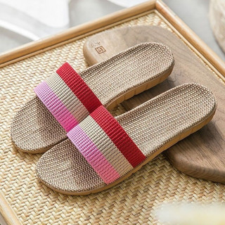 Nhà Vải Lanh Dép Nữ Mùa Hè Cặp Đôi Hộ Gia Đình Trong Nhà Văn Phòng Mùa Hè Hộ Gia Đình Vải Dép Dép Nam