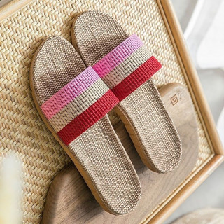 Nhà Vải Lanh Dép Nữ Mùa Hè Cặp Đôi Hộ Gia Đình Trong Nhà Văn Phòng Mùa Hè Hộ Gia Đình Vải Dép Dép Nam