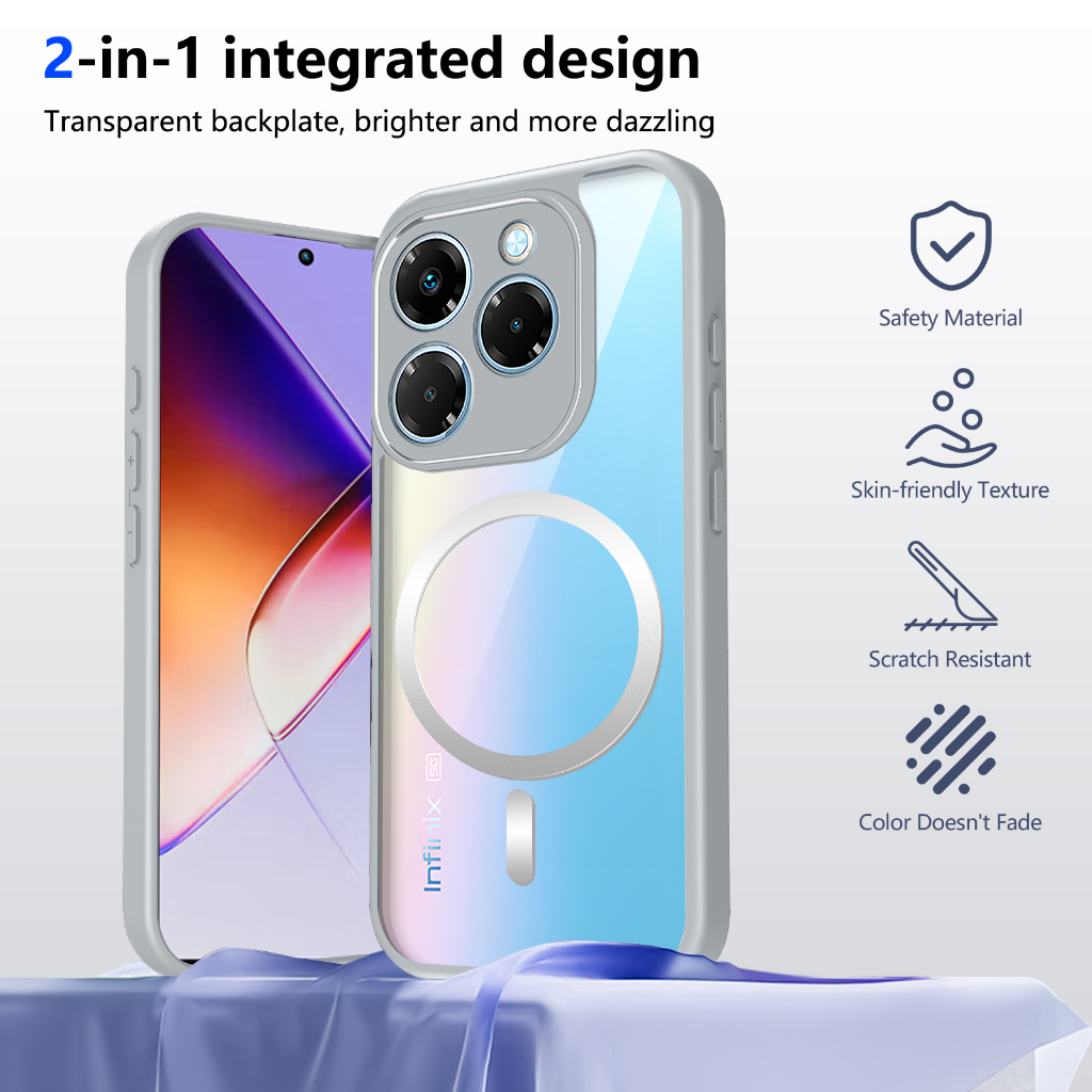 Ốp bảo vệ điện thoại TPU từ tính chống sốc cho Infinix HOT 30i 40i 50i 60 60i 60 Pro Pro Plus 4G Vỏ bảo vệ chống sốc Vỏ điện thoại di động