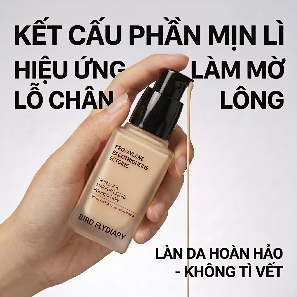 Kem Nền Foundation Che Phủ Lỗ Chân Lông Kiềm Dầu 12h Mỏng Nhẹ Chống Thấm Nước Không Xuống Tông 20ml