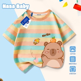 Áo thun in hình Capybara chủ đề NASA - áo ngắn tay thoáng khí mùa hè - giao hàng trong 24h​