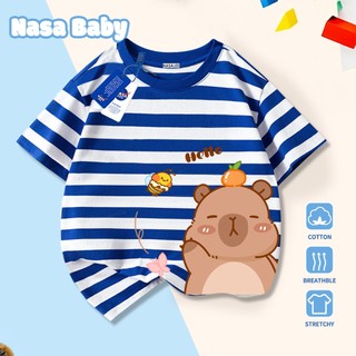 Áo thun in hình Capybara chủ đề NASA - áo ngắn tay thoáng khí mùa hè - giao hàng trong 24h​